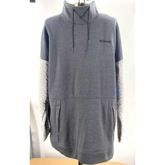 NEW Columbia Sunday Summit Oversized Grey Funnel Neck Women’s Sweatshirt Size L - Picture 1 of 16